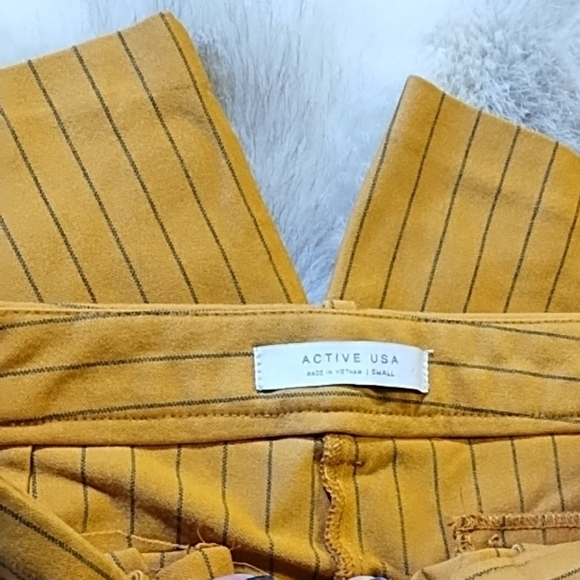 Zara Mustard Pinstripe Pants - Picture 5 of 6